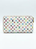 White Multicolor Monogram Zip-Around Wallet