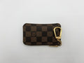 Louis Vuitton Brown Checkerboard Coin Purse with Key Clip