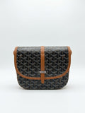 Goyard Black Patterned Bag with Brown Trim