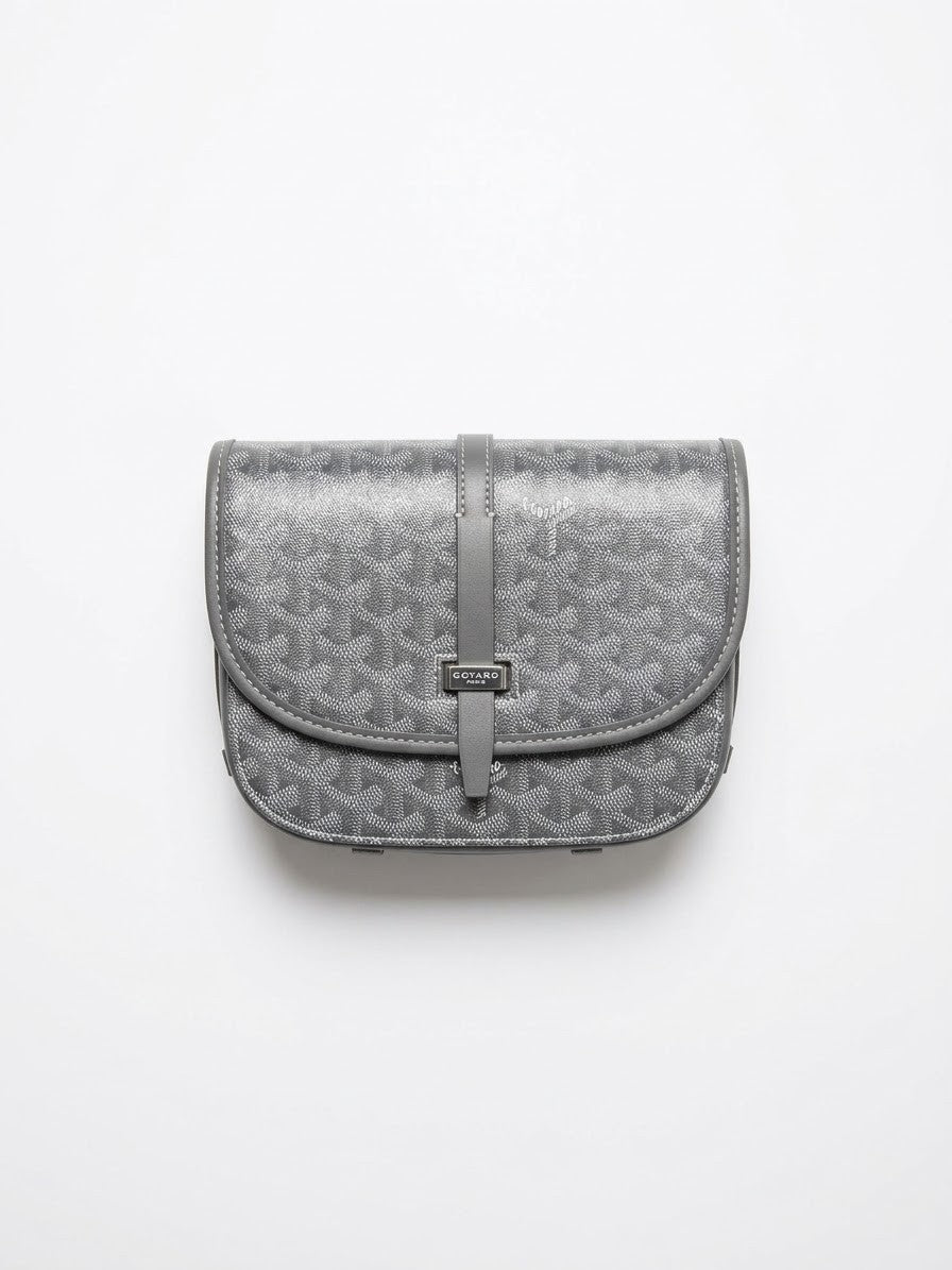 Goyard Gray Patterned Flap Bag